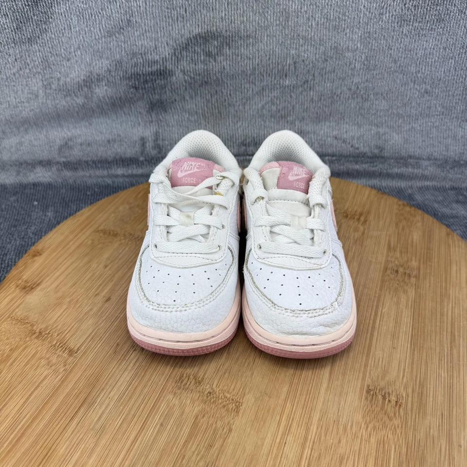 Nike Force 1 Zapatos Niño Pequeño Talla 7C Blanco Rosa Zapatillas bajas CZ1691-107 Foto 3 de 4