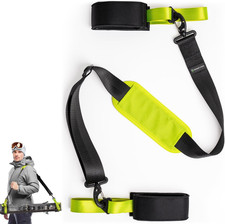 Shoulder Ski Pole Carrier Strap Snowboard Downhill Skis Black Green