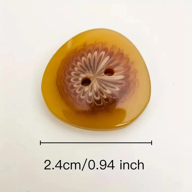 5pcs Res Ispa Loquitur - 24mm Coffee Candy Resin 2 Hole Buttons - Image 3 of 3