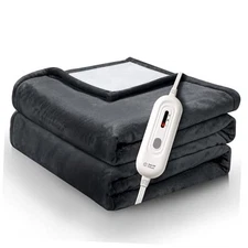  Heated Blanket Full Size,72"X84" Electric Blanket with 3 Heating Gray