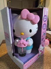 Sanrio HELLO KITTY SIPPING BOBA TEA Moving Large 8in Figure Toy NIB