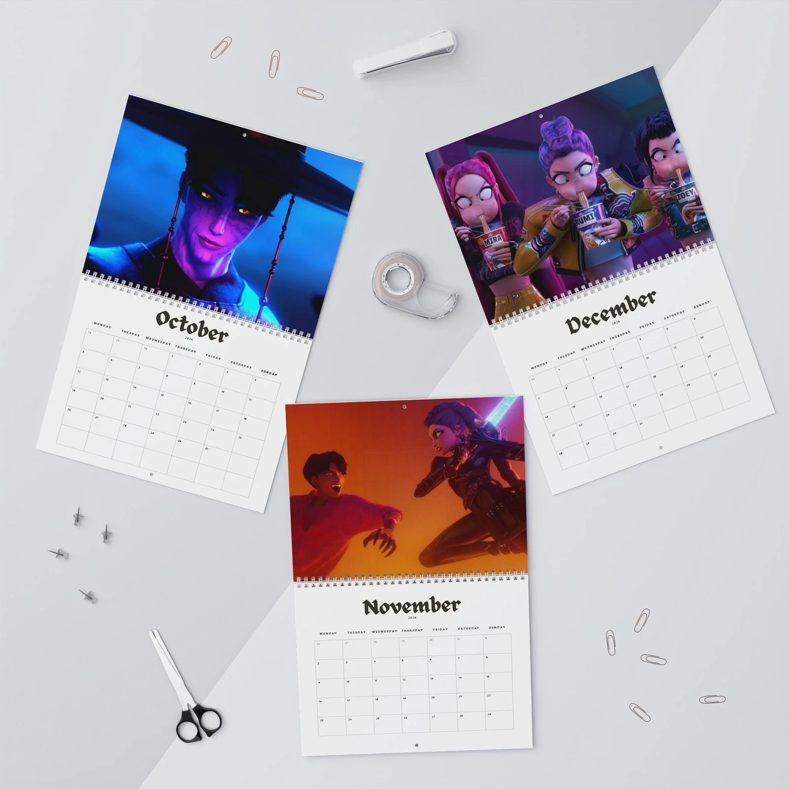 Kpop Demon Hunters 2026 Wall Calendar - Movie Inspired