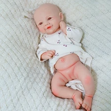 Maletofe 16.93 Inch Painted Reborn Doll Full Silicone Newborn Girl Baby Doll Toy
