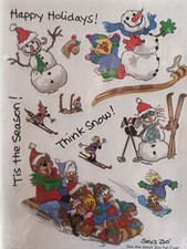 Vintage Suzy  s Zoo Sticker Sheet - Christmas
