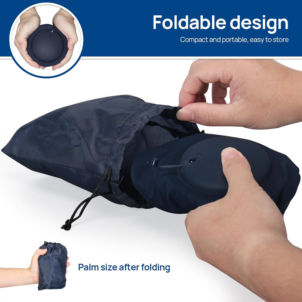 Inflatable U-Shaped Neck Pillow for Travel Planes Cars Portable Blow Up Support
