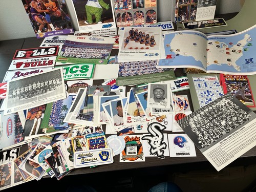 Vintage Early 1990s Sport Card Fan Mail Sticker Lot, Portraits, Uncut, Schedules - Picture 18 of 18