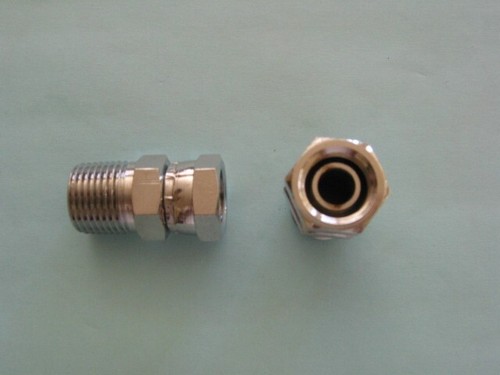 Lowrider Hydraulics fitting 1/2" female to 3/4" male swivel straight, 2, chrome - Picture 2 of 2