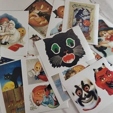 HALLOWEEN RETRO VINTAGE INSPIRED GLOSSY STICKERS - 20 SHEETS/28 STICKERS 