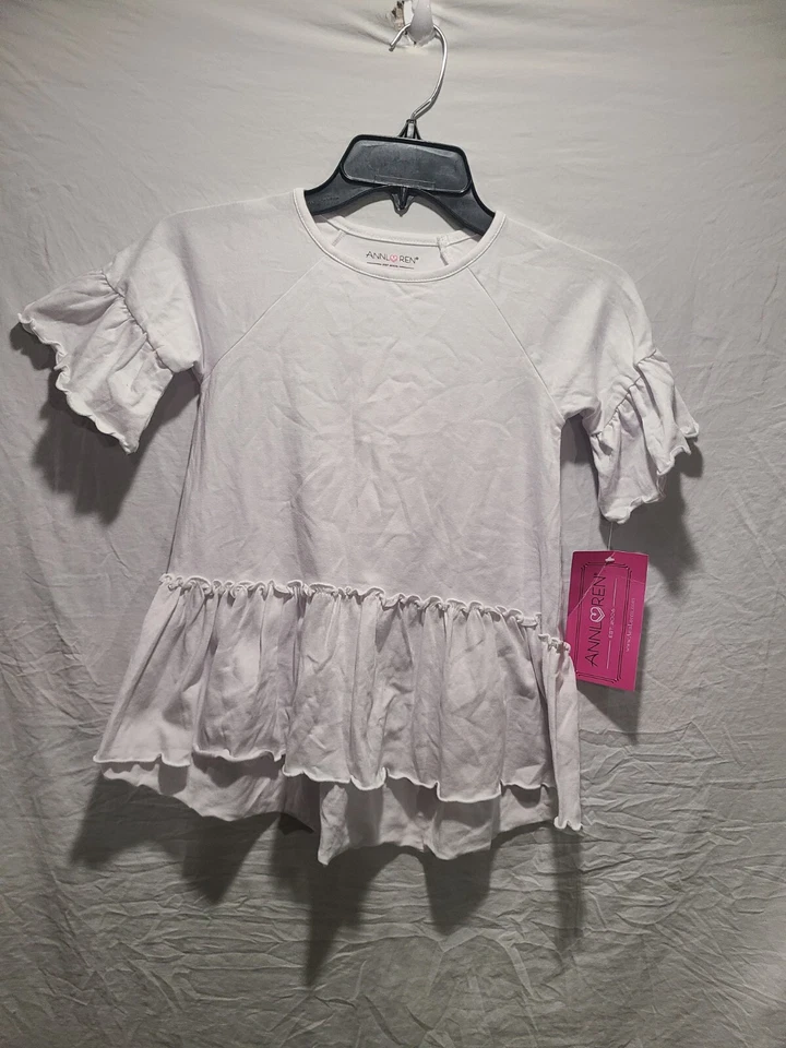 Conjunto de top y pantalón de 2 piezas blanco y azul ANN LOREN para niñas talla 7-8 nuevo Foto 3 de 4