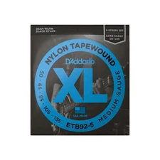 D'Addario ETB92 5-String Medium Long Scale Tapewound Bass Strings, 50-105 Gauge