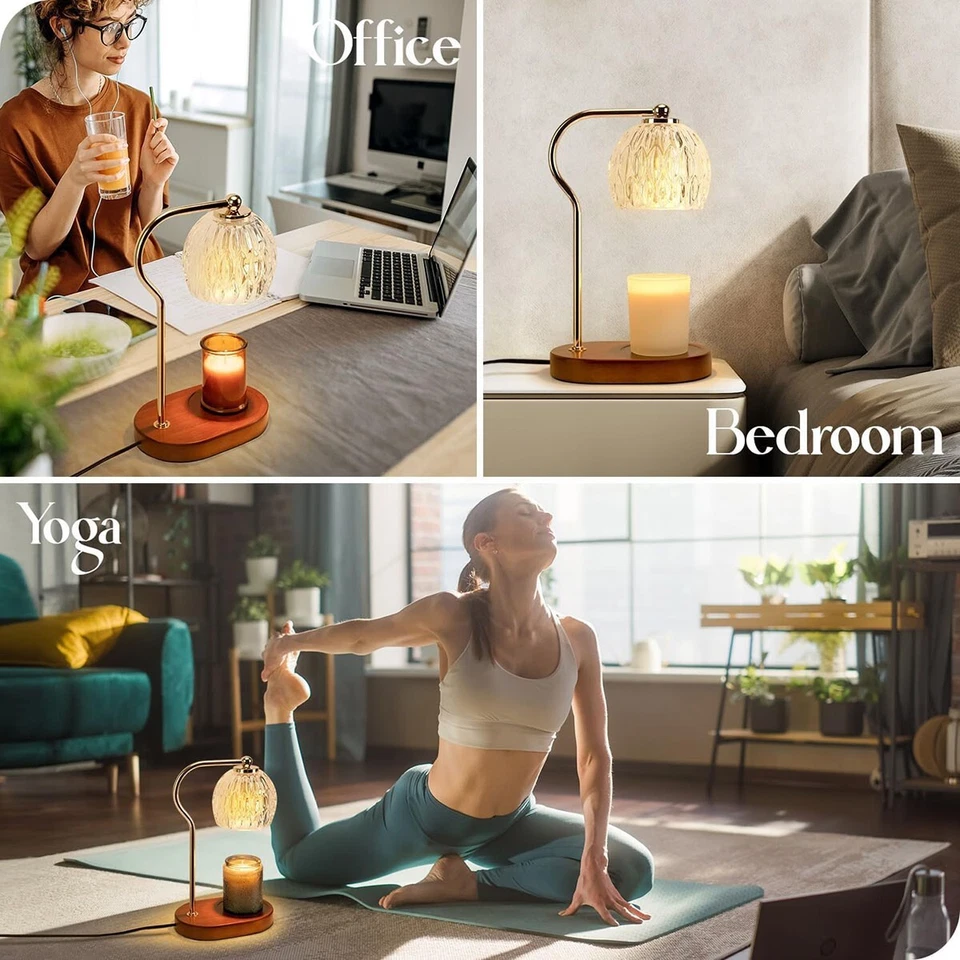 Lámpara Calentador de Velas con Temporizador, Luz Calentador de Velas Eléctrico (2 Bombillas Incluidas) Foto 3 de 4