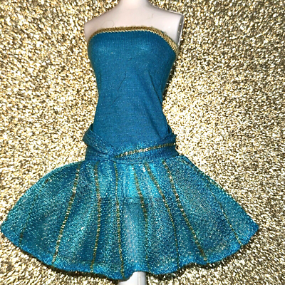 Barbie Clothes : Blue And Gold Dinner Date Dress - Genuine Fashion  |  eBay