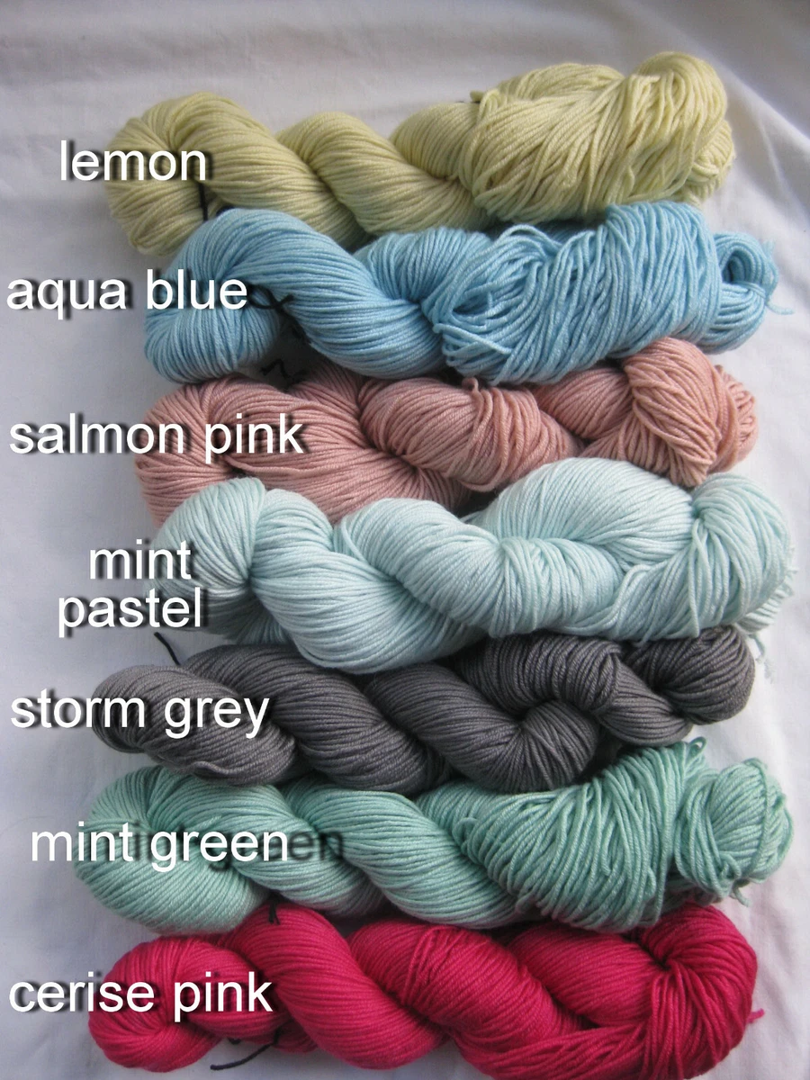 100gm Cashmere Silk Merino Wool 8ply Knitting Handdyed Yarn Aqua Blue 225m