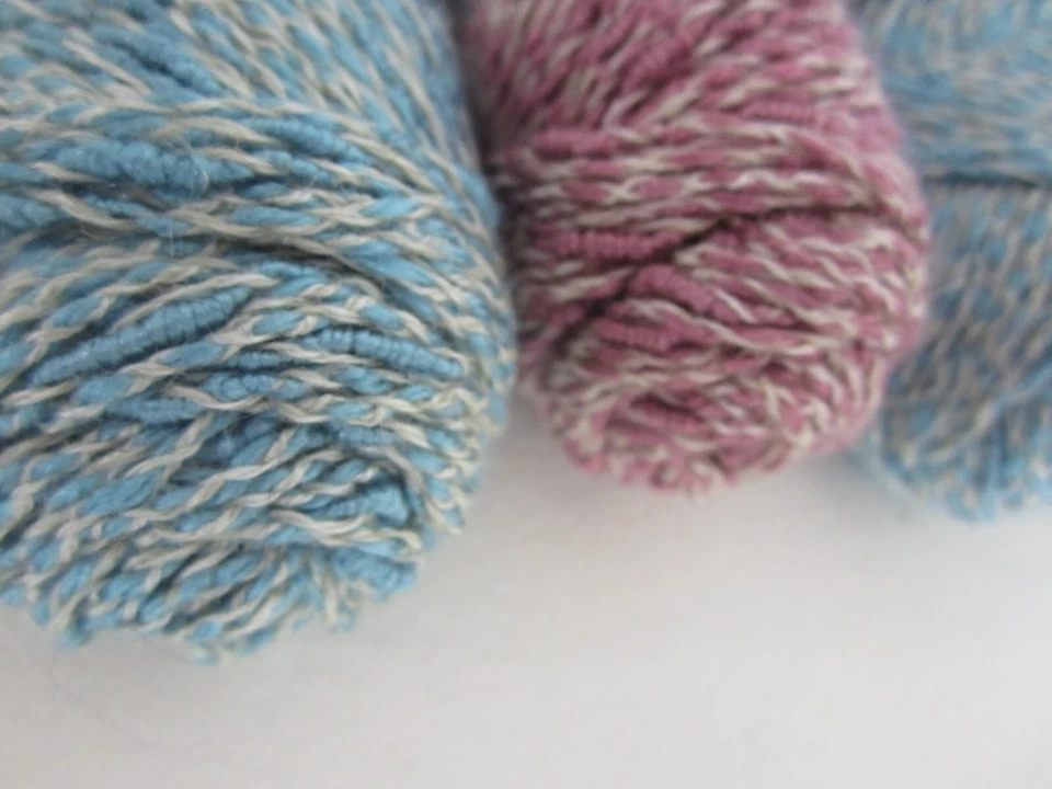 De Colección Bucilla Minora Lote 5 Madejas Azul Rosa Lino Rayón Acrílico 500 Yardas Destash Foto 4 de 4