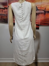 Linen Home Women's Size S Tunic Shirt Dress Lined Button Details 100% Linen #C