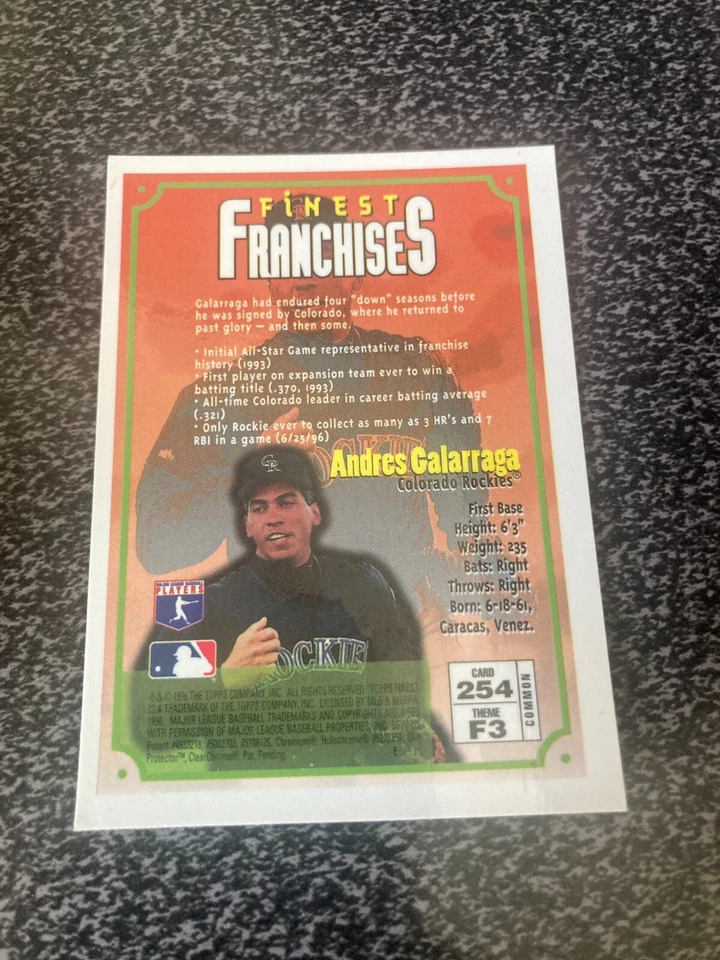 1996 TOPPS FINEST BASEBALL "FRANCHISES" CARDS YOU PICK! - Image 2 of 2