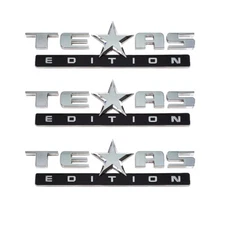 3PC 3D TEXAS EDITION EMBLEM Fits CHEVY SILVERADO SIERRA TRUCK UNIVERSAL DECAL