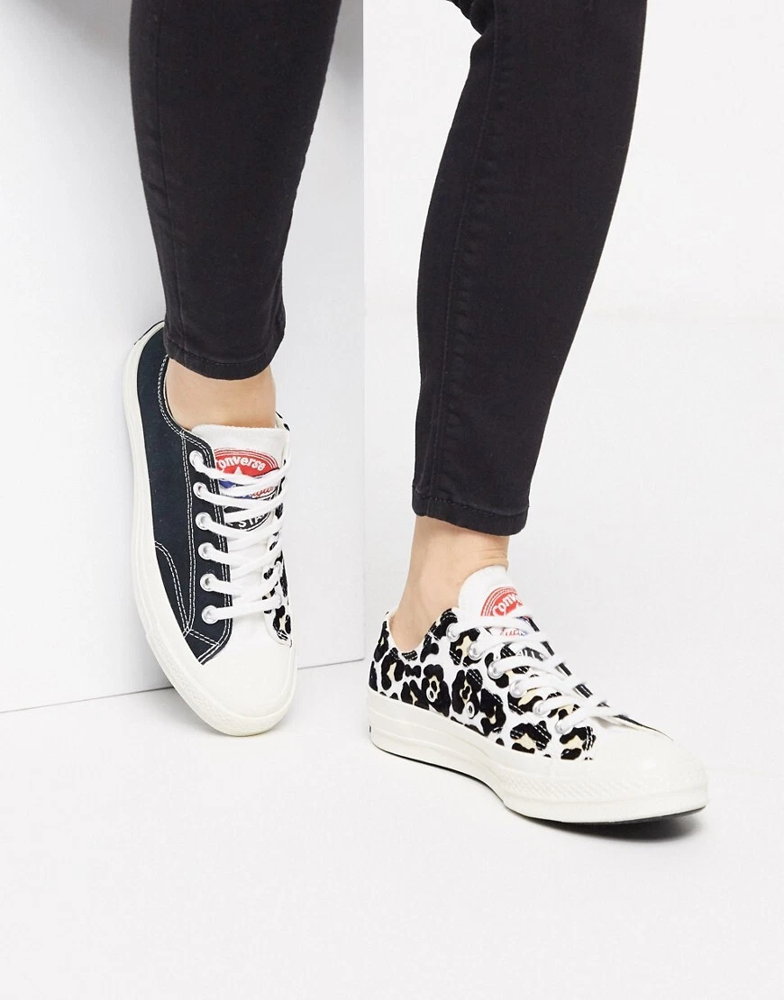 Converse Chuck 70 Ox Low Top Logo Play Black Cheetah Mens 166749c