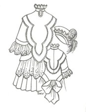 27-28" DOLL DRESS hat PATTERN Victorian German French ANTIQUE vintage look 1199