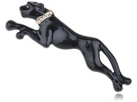 Black Panther Enamel Hound Golden Collar Jeweled Crystal Rhinestone Pin Brooch Black Panther Enamel Hound Golden Collar Jeweled Crystal Rhinestone Pin Brooch