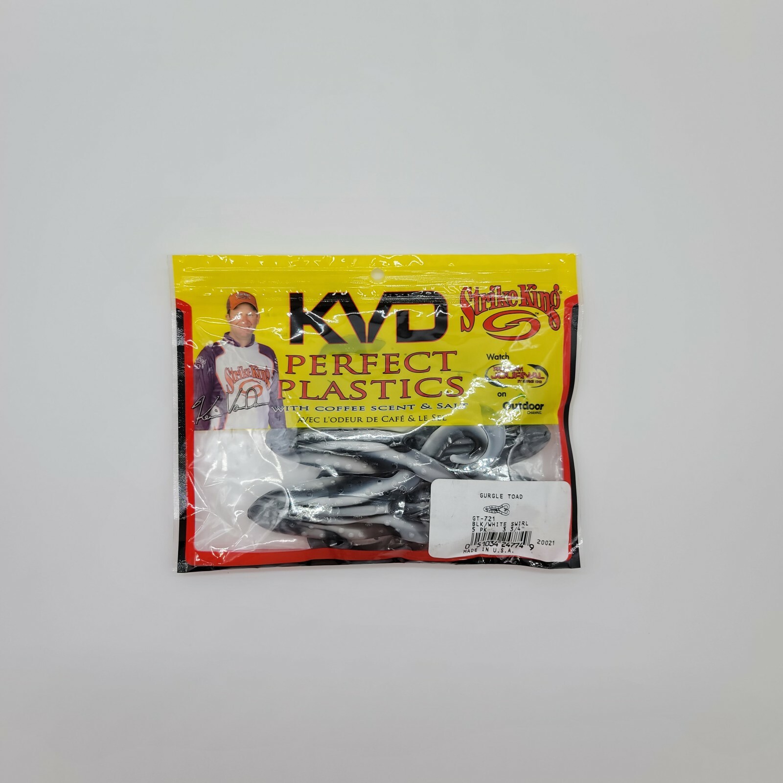 2pks Strike King Gurgle Toad Black & White Swirl GT-721 3.75