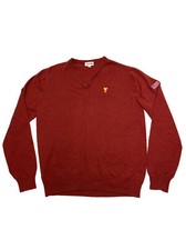 Lacoste Sport Mens Cashmere V Neck Red Long Sleeve Pullover Sweater Size XL