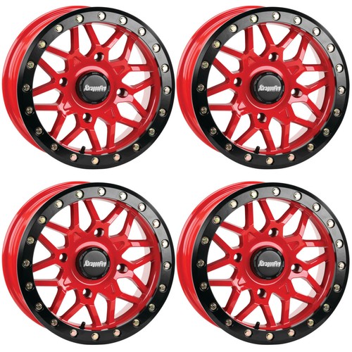 4 ATV/UTV Wheels Set 15in Typhon Beadlock Red NAR 4/137 40mm CAN - 第 1/4 張圖片