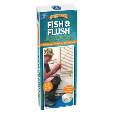 THE GADGET COMPANY Fun Bath Time Toilet Fish Flush Fishing Game Gift Present Family UK