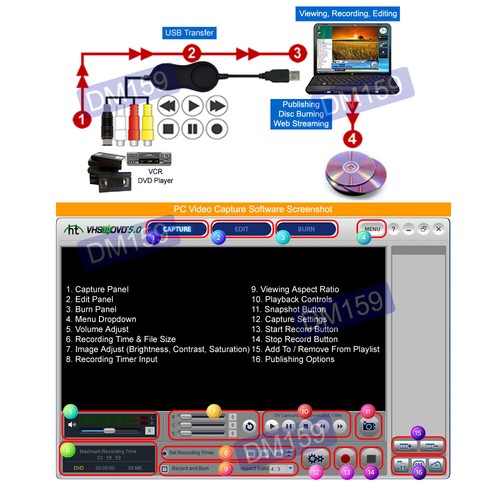 Premium Composite RCA S-Video To USB DVR Adapter For PC Mac - Afbeelding 4 van 6
