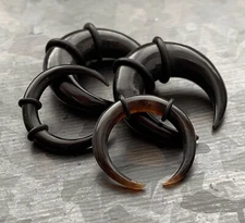 PAIR Farmed Buffalo Horn Tapers Plugs Expanders Organic Gauges Septum Pincer