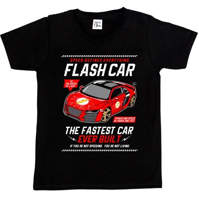 1Tee Kinder Jungen Flash Car, das schnellste Auto aller Zeiten gebaut T-Shirt