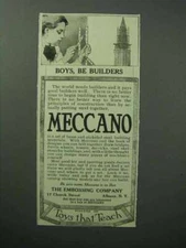 1913 Meccano Toys Ad - Boys, Be Builders