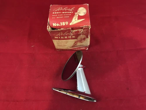 NOS Vintage Roberk Body Mount Rear View Mirror No. 189