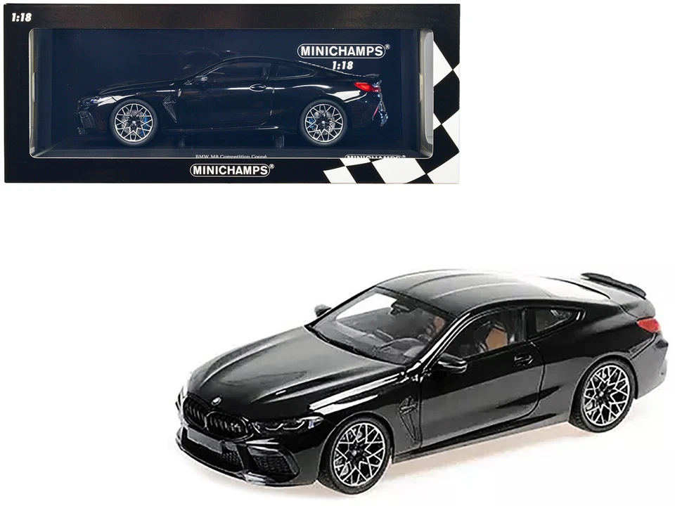 2020 BMW M8 Coupe Black with Carbon Top 1/18 Diecast Model Car by Minichamps - Image 4 of 4