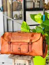 Classico Leather Travel Duffel Genuine Gym Vintage Goat Duffle