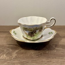 Vintage Royal Tara Homeland Cup & Saucer Shamrock Bone China
