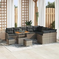 Gartensofa-Set Mit Kissen 12 Pcs Grau Poly-Rattan Gartensofa-Set GartenmöBel-Set