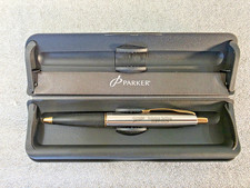Parker Insignia Ballpoint Pen Matte Black & Gold Trim Made In USA Miller Brewing