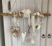 Handgefertigter Vintage Nudelholz Fenster Wand HäNger Landhaus Deko -925