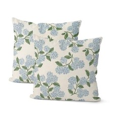 Spring Pillow Covers 18x18 Inch 2 Pcs Blue 18" x 18" Pack of 2 Hydrangea