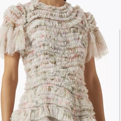 Needle & Thread Dress Rose Powder Mini Dress Size AU 12 US 8 Floral Designer