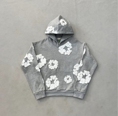 Denim Tears Grey and White Hoodie Size Medium FAST SHIPPING AUTHENTIC BRAND NEW