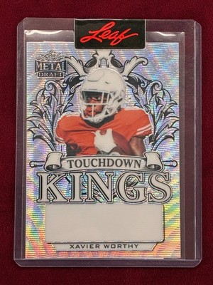 2022 Leaf Metal Draft Xavier Worthy Touchdown Kings 1/1 Unsigned Proof Refractor