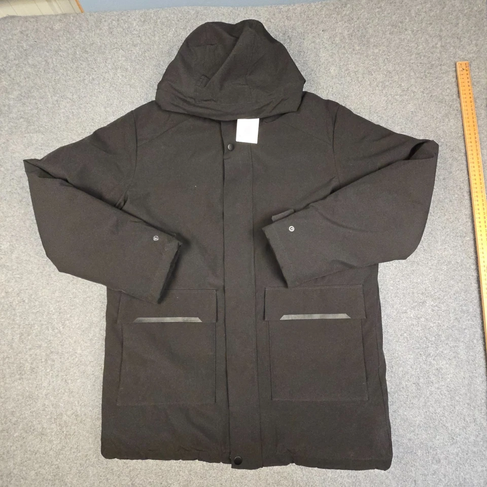 Jack & Jones Jacket Mens XLARGE black parka long sleeve hooded Size XL NWT - Image 2 of 4