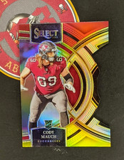 Cody Mauch *2023 Panini Select*Premier RC Red & Yellow Die Cut Prizm #133