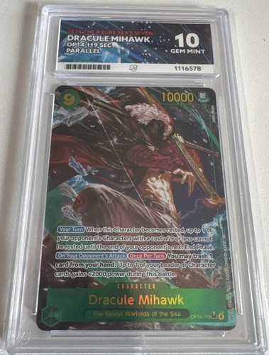 Dracule Mihawk (Alternate Art) graded ACE 10 for sale on eBay