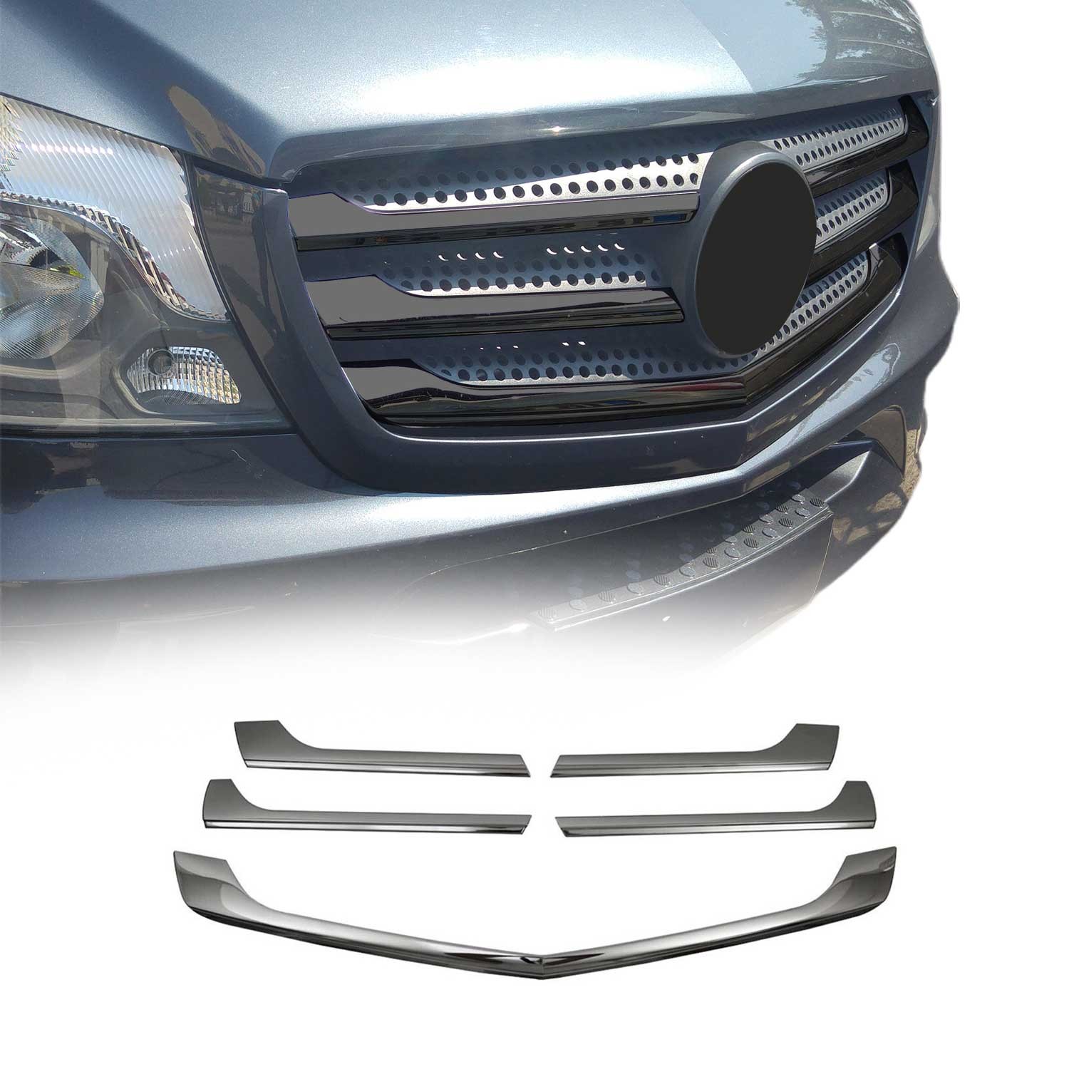 Moulure de calandre anti-UV et protection chromée Sprinter W906 5Pcs