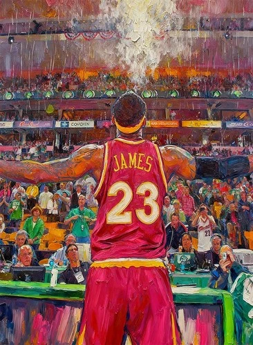 LeBron James Cavaliers Grailpop Oil Painting Art Card Print Artist Signed /30