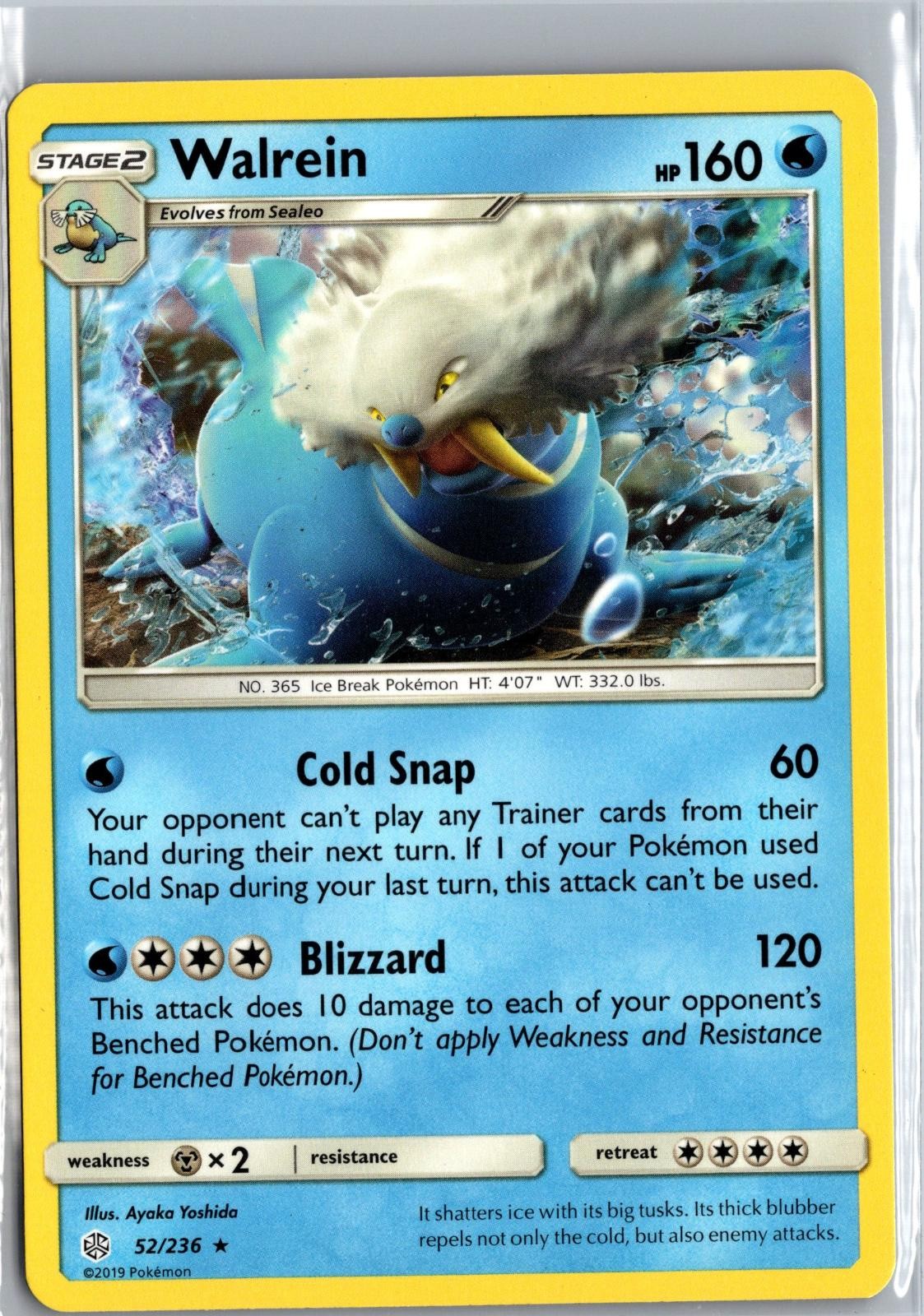 Walrein 52/236 Rare Cosmic Eclipse Pokemon Near Mint
