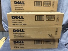 LOT OF 7 GENUINE Dell Laser Toner for 30003100cn, 2 CYN, 2 BLK, 2 MGT ,1 YLW